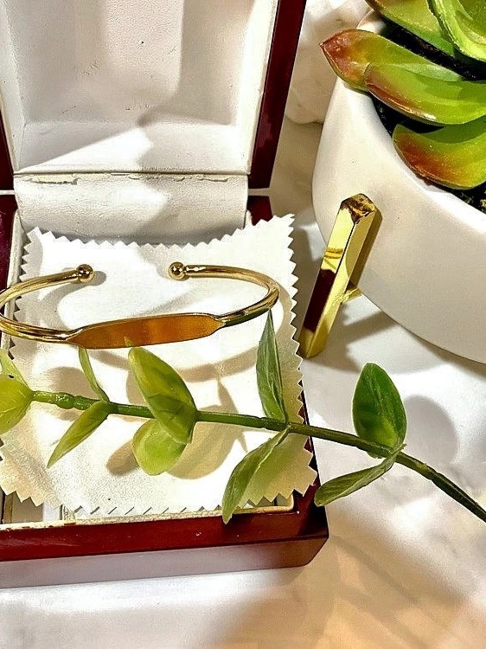 NWT Gold-Tone Cuff Plate Bracelet
